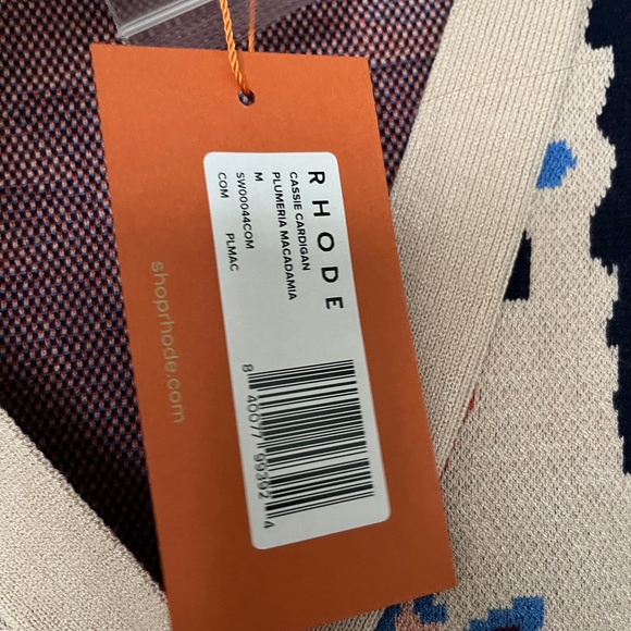 New Rhode Cassie Cardigan Knit Sz M in Plumeria Macadamia Sweater Button - Picture 3 of 3